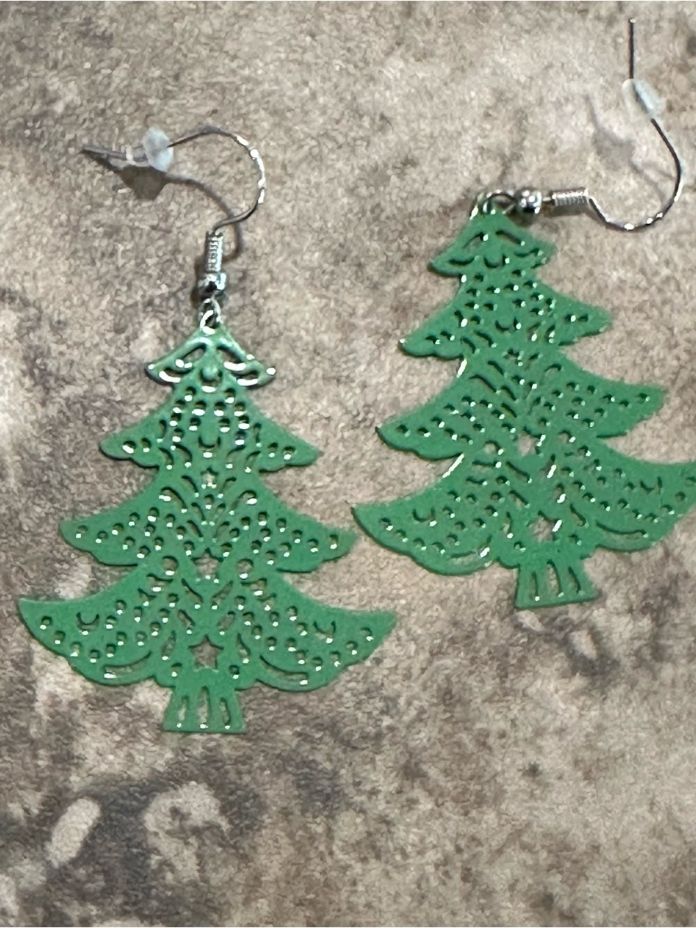 Green Christmas Tree Drop Earrings - Women Accessories